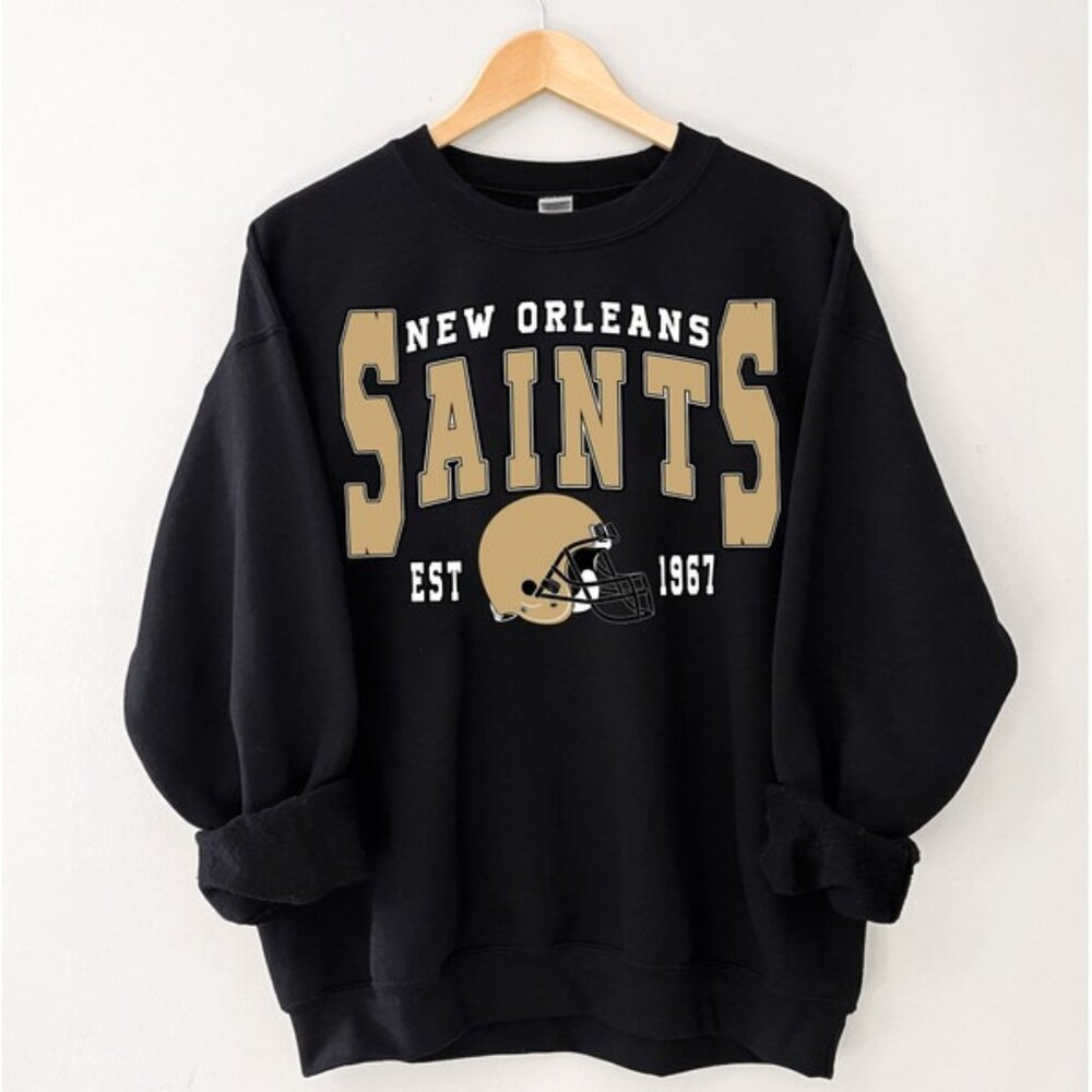 New Orleans Saints Football NFL Retro Throwback Team Logo Fan Gear Sweatshirt